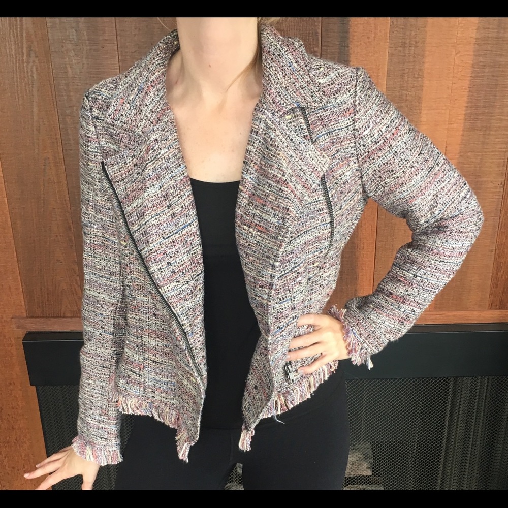 Cupcakes and Cashmere tweed moto jacket
